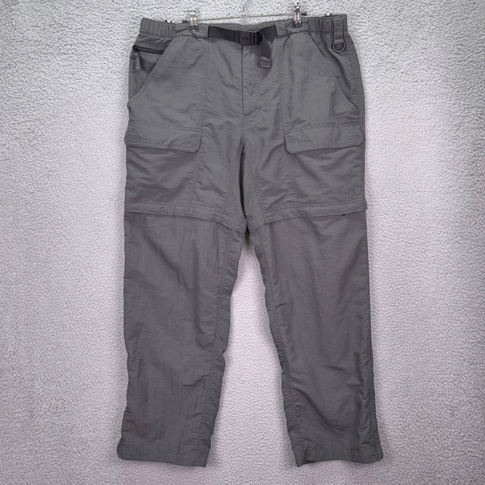 The North Face Pants Mens XL Gray Convertible Hiking Cargo Zip Off Short Outdoor